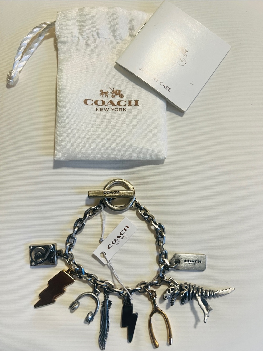 NWT Coach RARE Y2K Found Objects Charm Toggle Closure Bracelet - Sizs Small